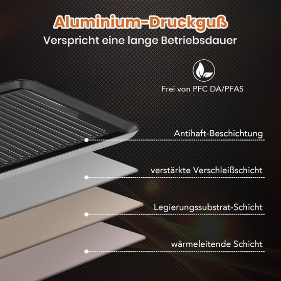 Elektrische Tafelgrill Teppanyaki Plaat 100x22cm Grillen voor 10-12 Personen — afbeelding 3
