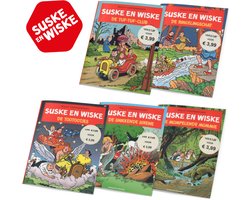Omslag van Suske en Wiske - Voordeelbundel van 5 Suske en Wiske stripboeken - Nummers: 133, 137, 232, 237 en 255 - Stripboeken voor kinderen en volwassenen