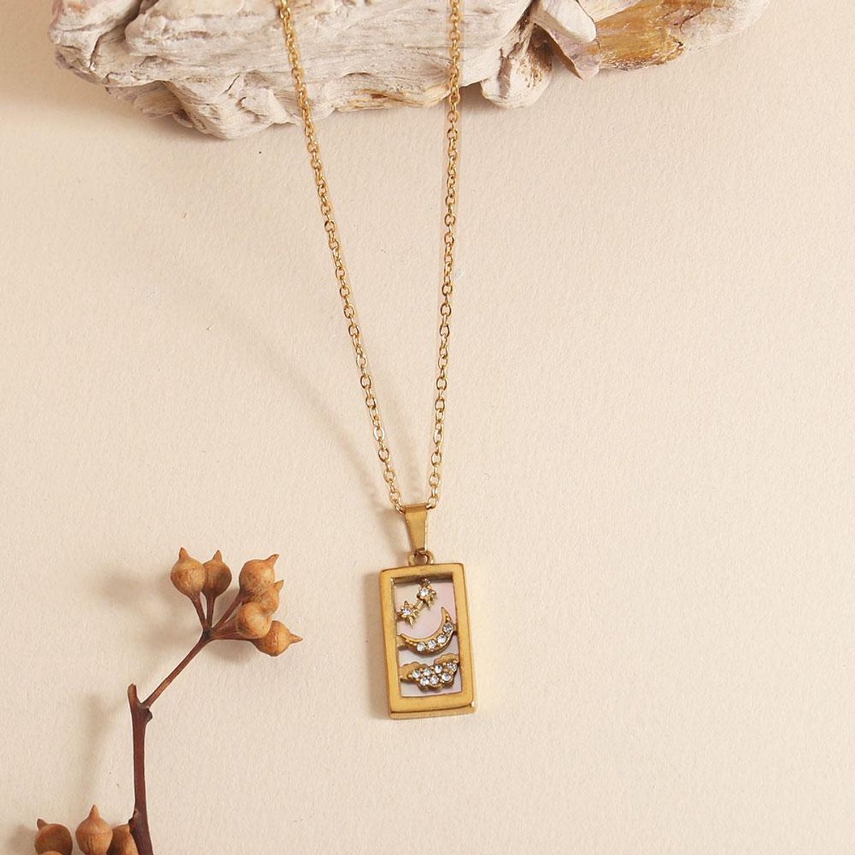 Ketting Si Amor Sieraden NW1047-G Roestvrij Staal Kleur Goud