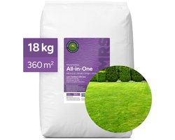 MRS All-In-One Gazonmest met kalk - 18 kg voor 360 m² - Werkt tegen mos en onkruid - Stimuleert de grasgroei - Met magnesium voor een diepgroen gazon