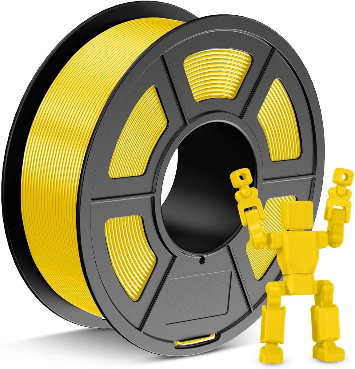 Professioneel PETG Filament 1.75mm Geel voor 3D Printer, Hoge Precisie 1.1kg Spoel