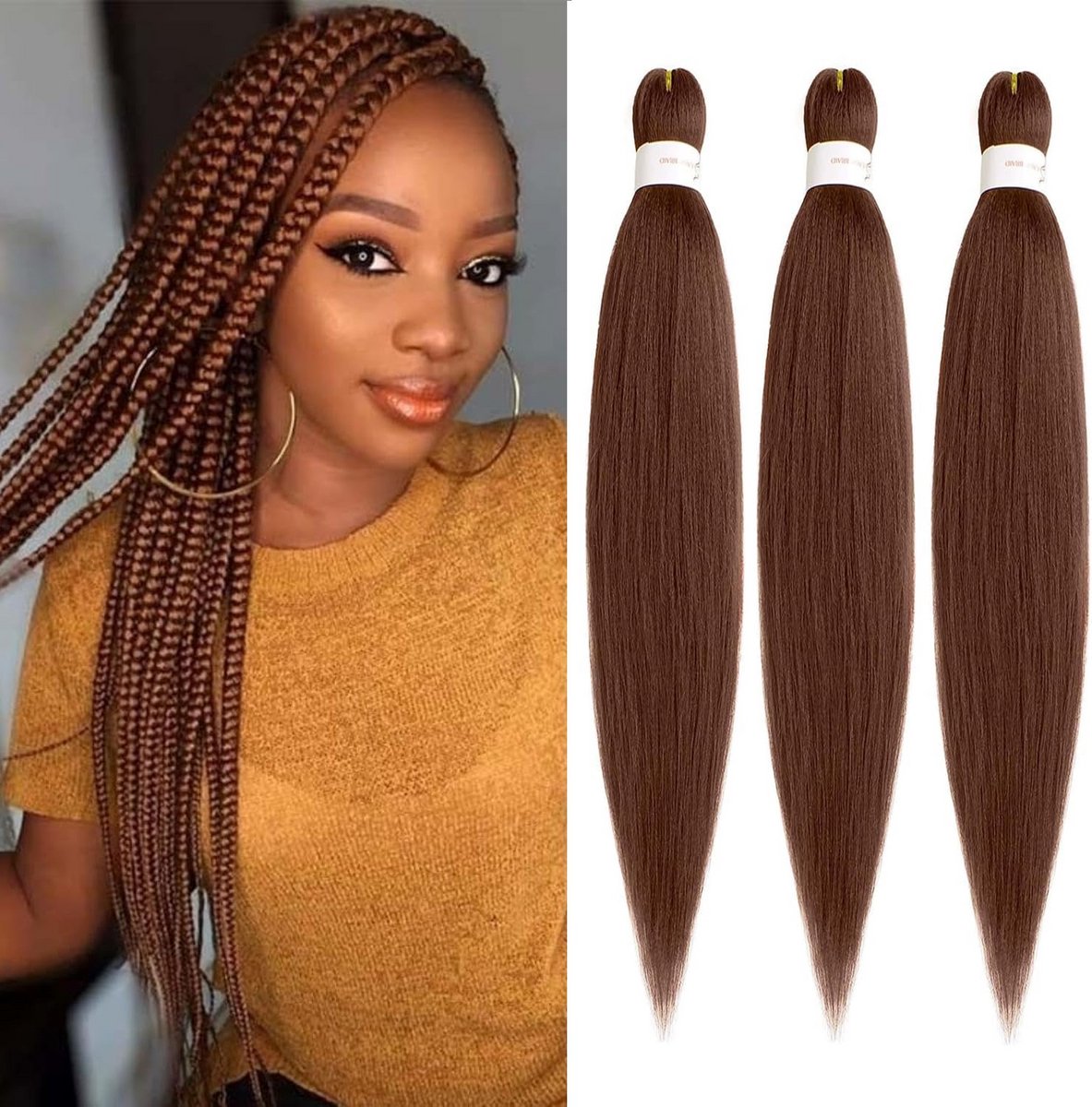 Voorgerekt Vlechthaar Synthetisch Yaki Textuur voor Haken en Extensions