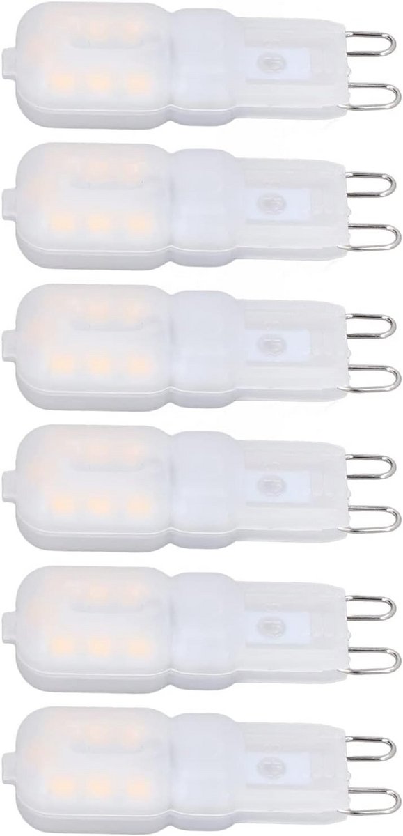 6-Pack Dimbaar G9 LED Lampen 3W Warm Wit 360 Graden Energiebesparend