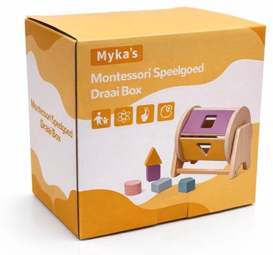 Shape Rolling Drum - Montessori Speelgoed - Speelgoed - Baby Speelgoed - Baby Speelgoed 6 maanden - Speelgoed 1 Jaar - Kinderspeelgoed - Myka's van Merkloos — afbeelding 5