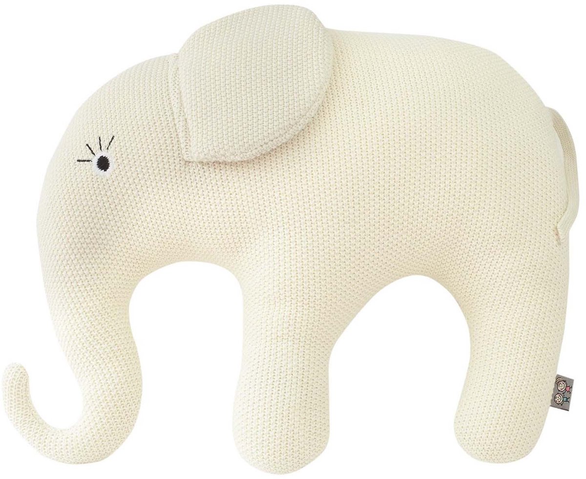 Sevira Kids - Grote katoenen olifantknuffel - ecru