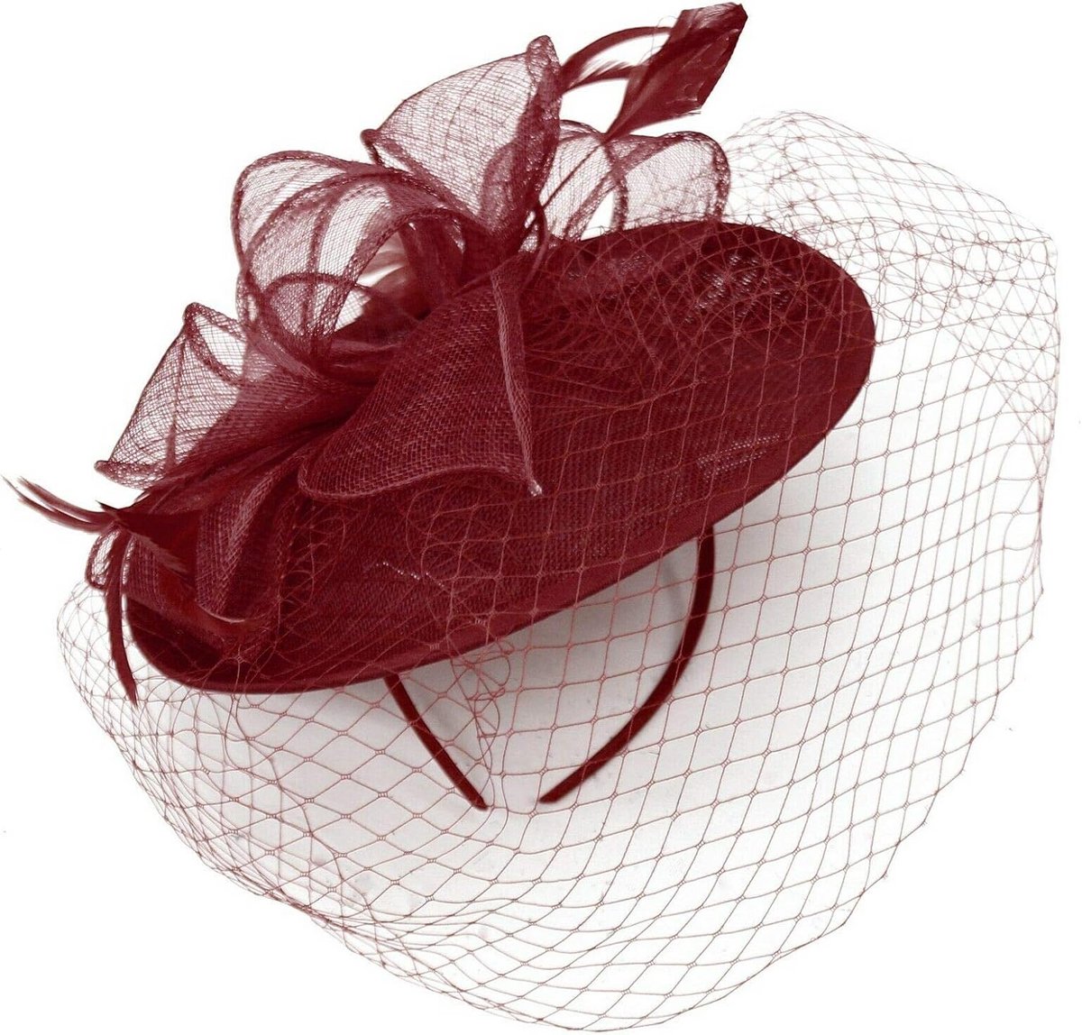 Elegante Sinamay Fascinator Hoofdband voor Bruiloft en Ascot Evenementen