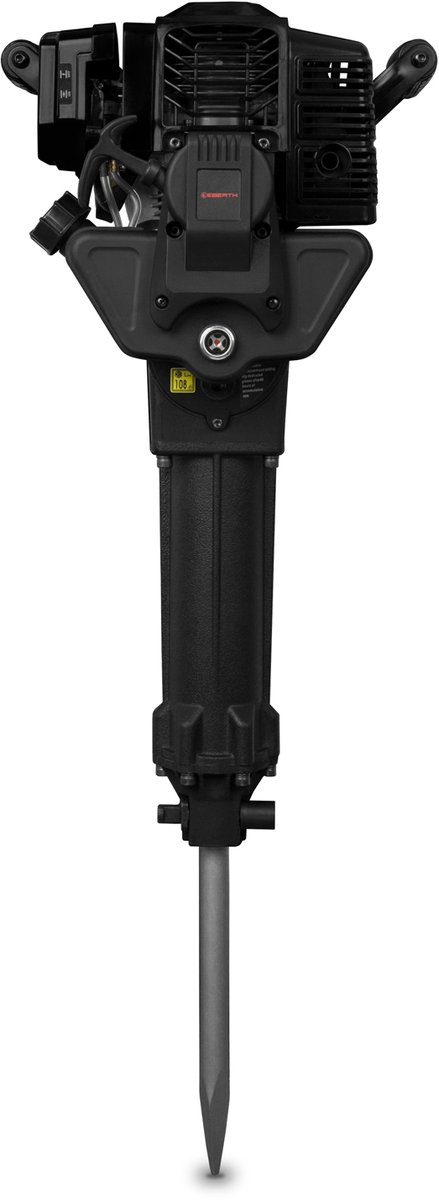 EBERTH sloophamer benzine, beitelhamer met 2,5 pk, 2-taktmotor, 52 cc, 700-1500 slagen/min, 20-55 joule, SDS HEX zeskantopname, incl. 30x390 mm puntbeitel, platte beitel & gereedschap