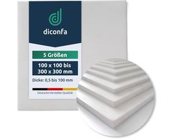 diconfa PTFE Teflon plaat breedte/lengte 100 mm tot 300 mm - dikte: 0,5 tot 100 mm - hoeveelheid: 1 tot 50 - keuze: 100x100x6mm, 1 stuks - kunststof plaat virginaal wit hittebestendig UV-bestendig