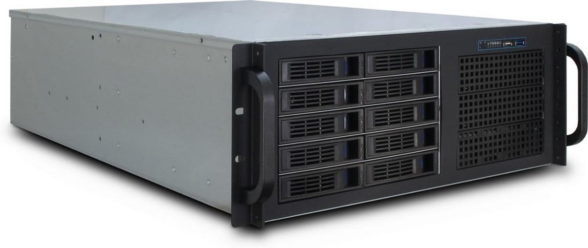 4U Rackbehuizing Opslagserver Kast voor 10x Hot-swap HDD/SSD