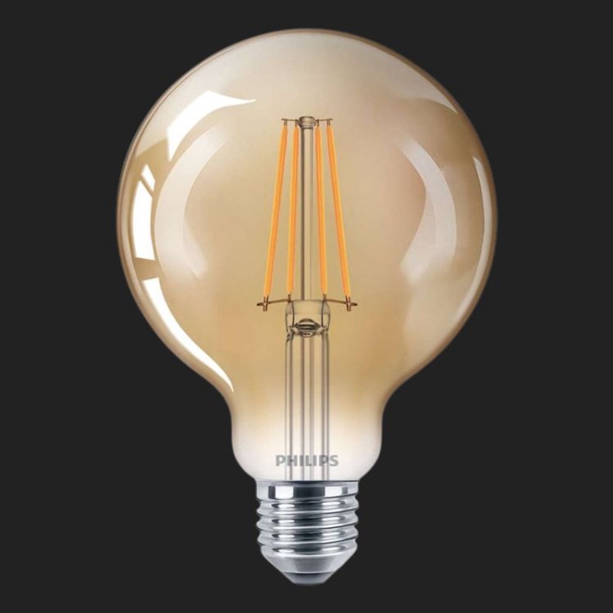 Philips Globe 95mm goud 7.2W dimbaar | Unieke gouden gloed door 2200 Kelvin