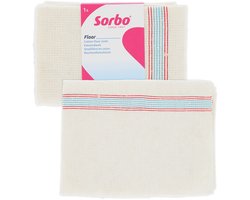 Sorbo Gestikte Dweil – 5 Stuks – Wit – 60x60 cm – Stevig Katoen – Hoge Absorptie – Wasbaar & Herbruikbaar – Voor Tegelvloeren en Harde Vloeren