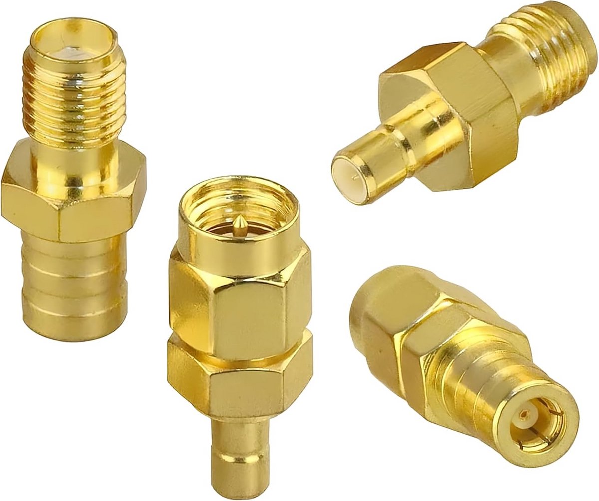 4 Stuks Antenne Adapter Set: SMB naar SMA en SMA naar SMB voor Autoradio, DAB en Drone