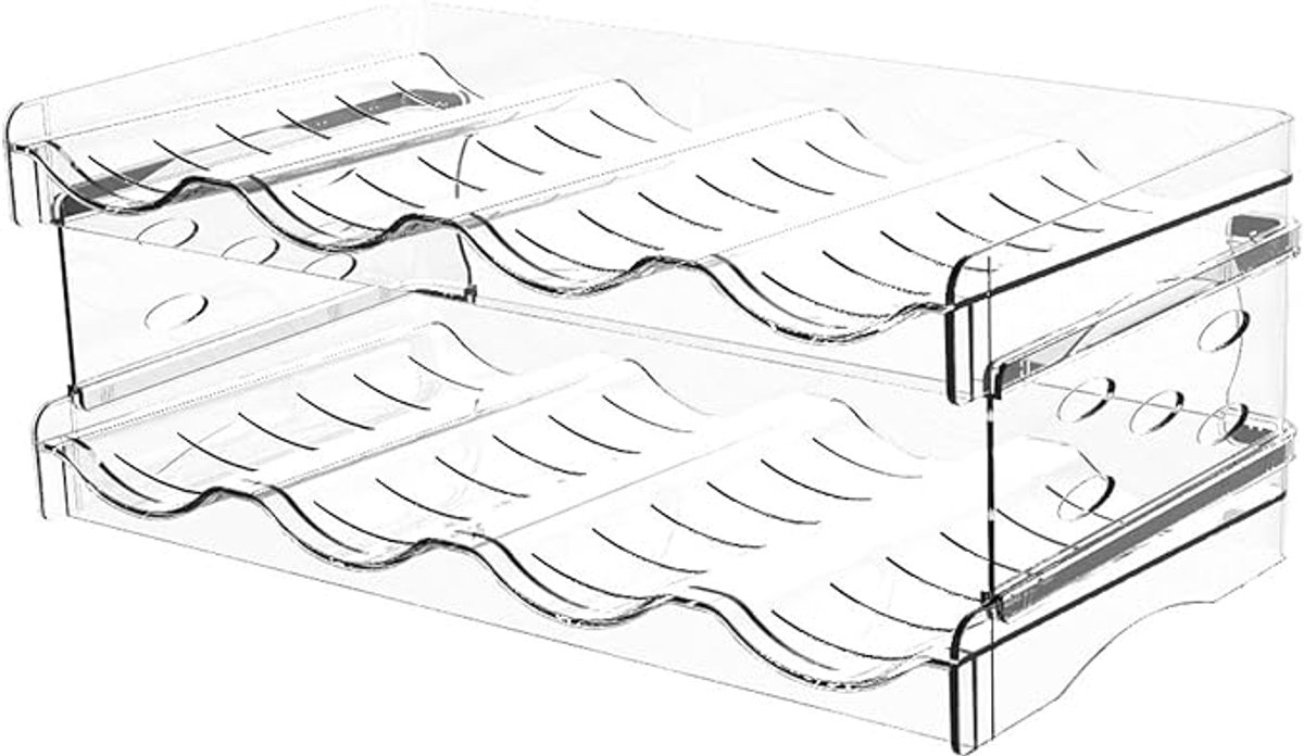 Waterflessenorganizer - Dubbellaags Opbergrek - Kunststof - voor Keuken, Eetkamer, Berging, Kast, Kelder, Bar