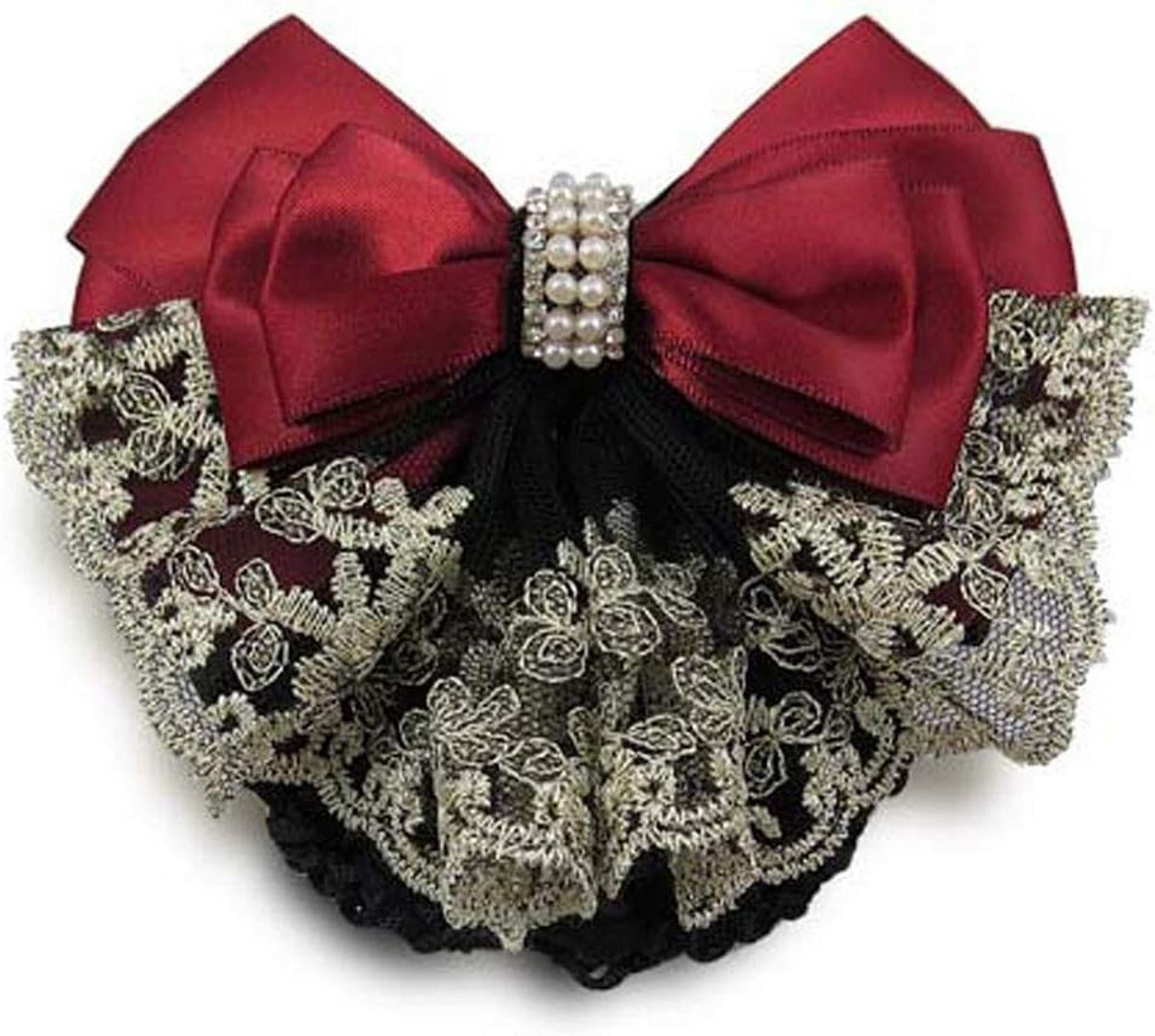 Gehaakte Haar Bun Net met Strik Decoratie voor Dames en Meisjes