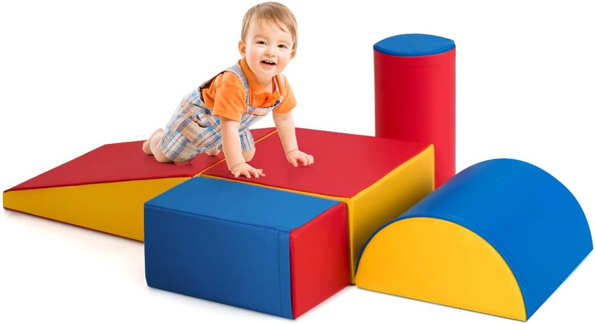 Lot de 5 jouets d'intérieur en cuir synthétique pour bébé avec piscine à balles (sans balles) - Jeu de blocs de construction en mousse - Convient pour Lot de 5 jouets d'intérieur en cuir synthétique pour bébé avec piscine à balles (sans balles) - Jeu de blocs de construction en mousse - Convient pour