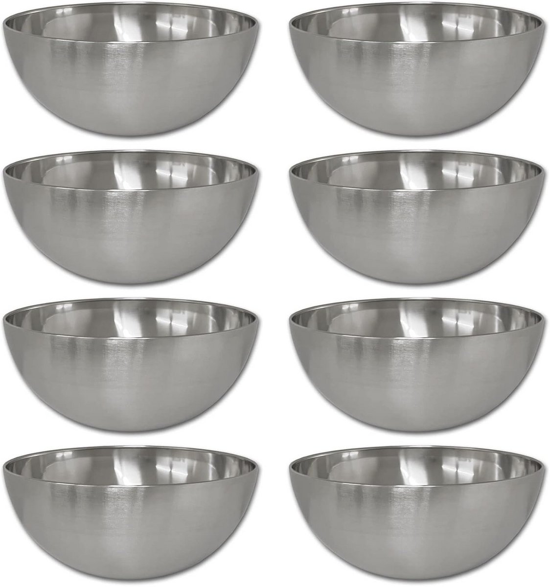 Set van 8 RVS Mengkommen 20 cm Serveerschaal 1,75 Liter
