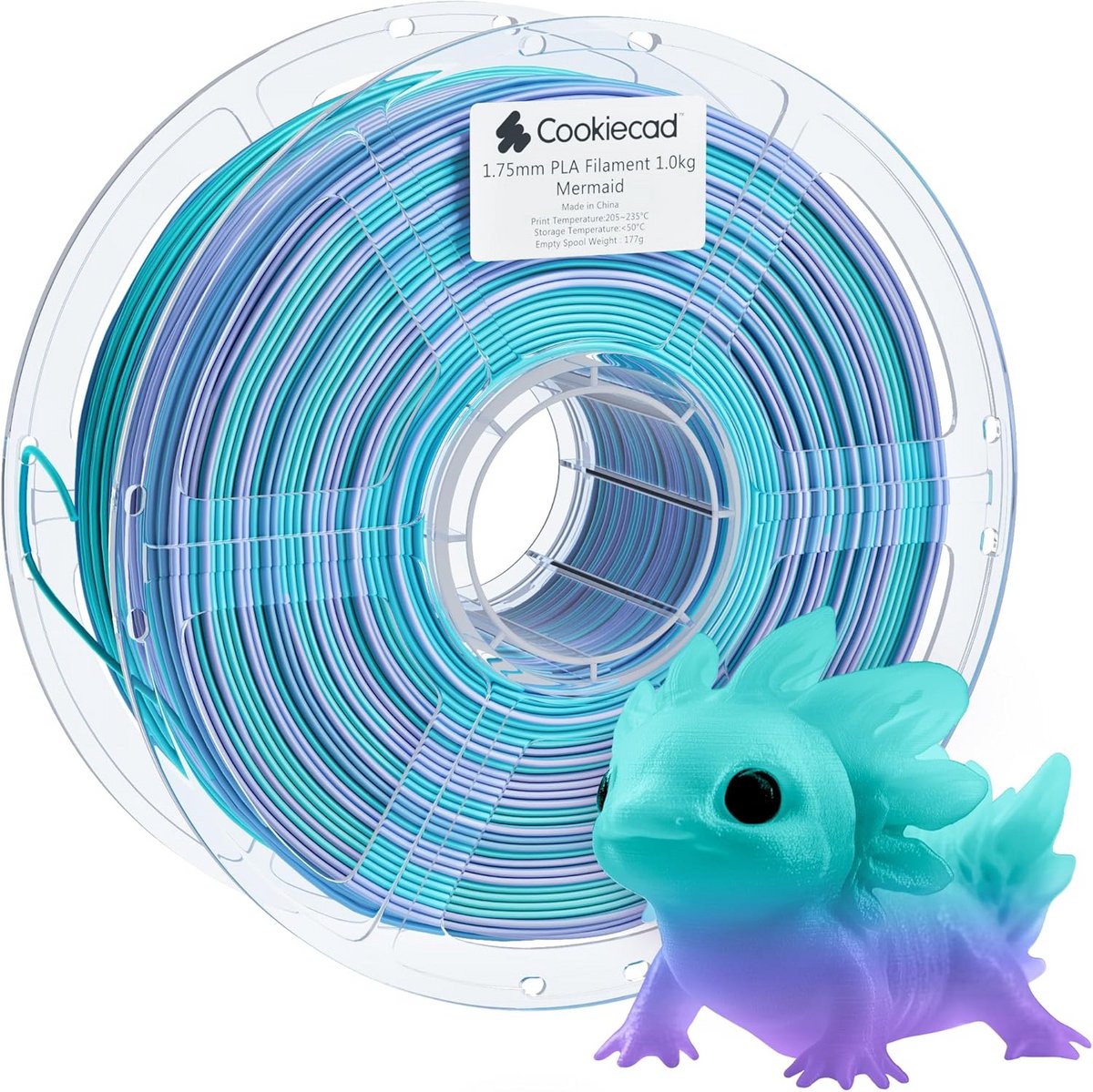 3D Printer Filament 1.75mm 1kg - PLA Regenboog Kleurovergang Paars Blauw Groen