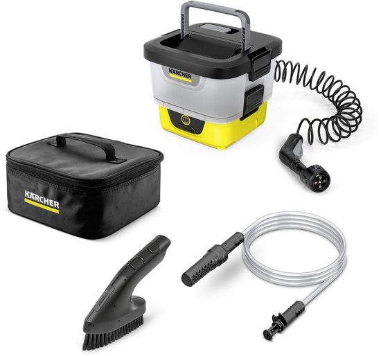 Kärcher mobiele lage drukreiniger OC 4 met 8L watertank en Adventure kit – draagbaar, batterij, voor fietsen, hond, outdoor schoonmaken