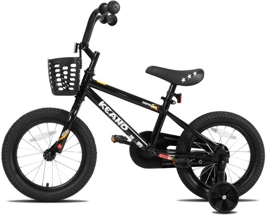 KEANO Cervine Stoere Kinderfiets - 16 Inch - Voor Jongens & Meisjes (4-7 Jaar) - BMX Stijl - Met Zijwieltjes & Mandje - Zwart - Geschikt voor buitenactiviteiten in de lente — afbeelding 2
