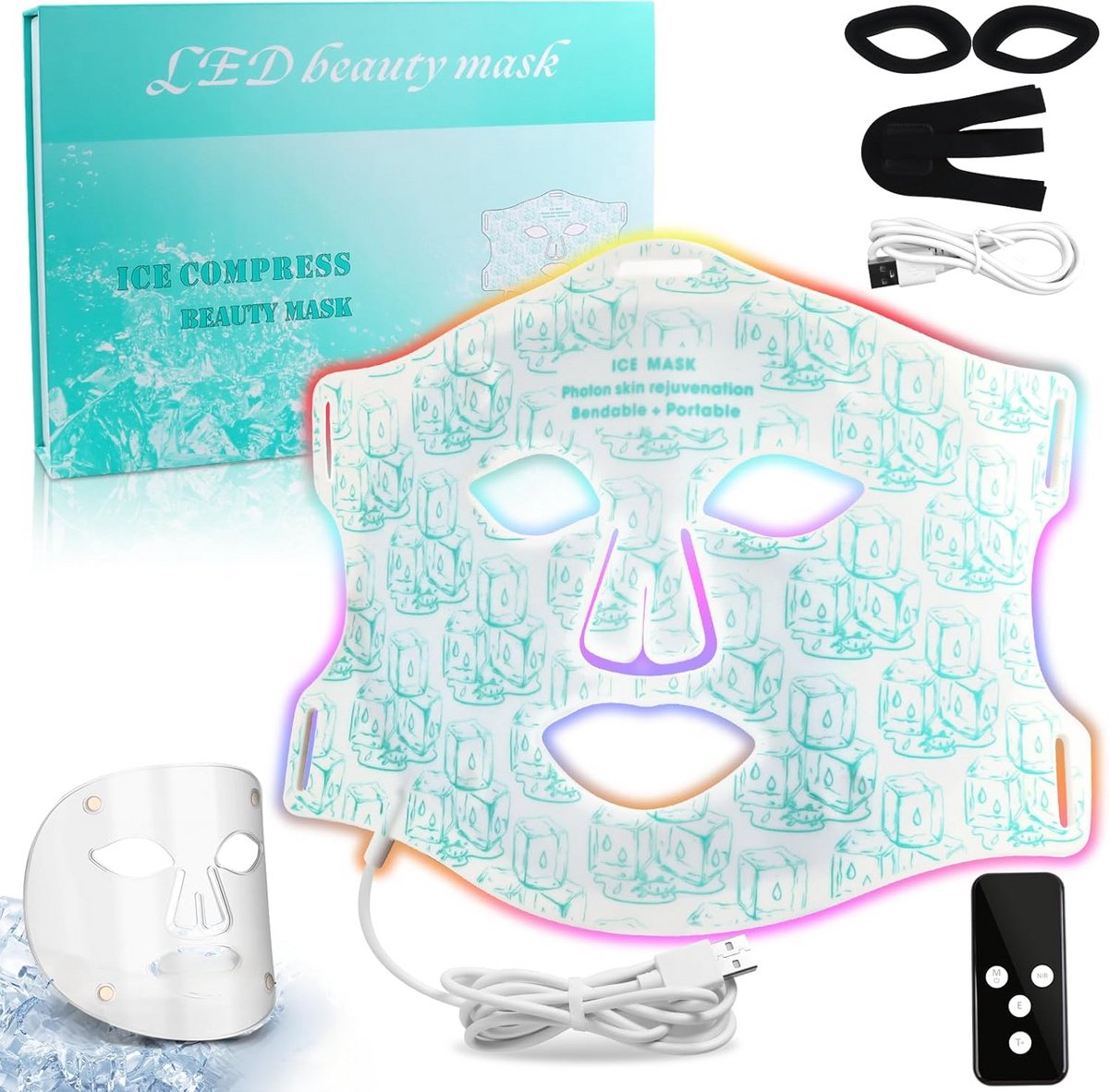 LED Gezichtsmasker met Infrarood Therapie voor Huidverjonging en Anti-Rimpel