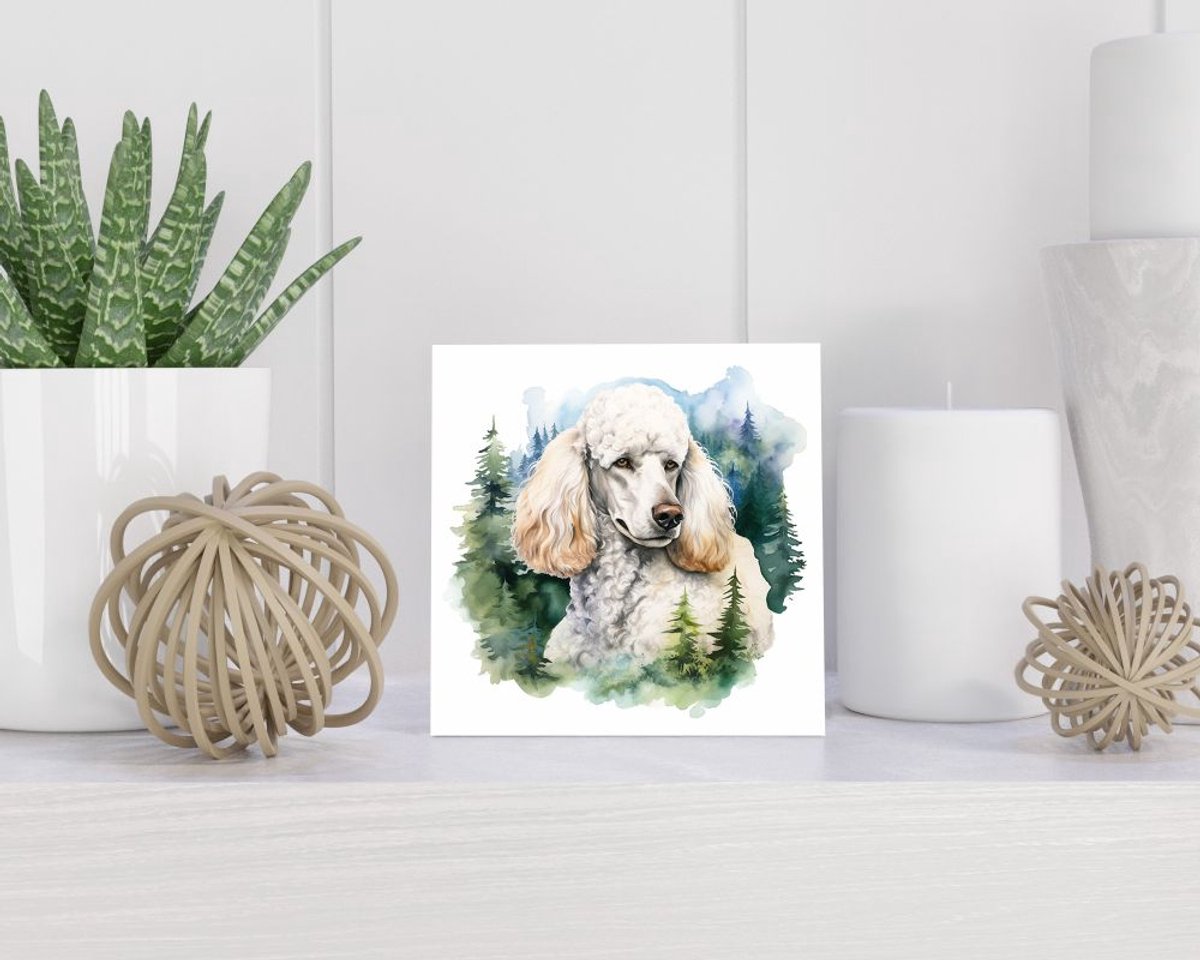 Tegel 15x15 cm met Grote Poedel cadeau decoratie | tegeltjes met tekst | tegeltjes met spreuken | collega | oma | opa | pensioen | mama | papa | vriend