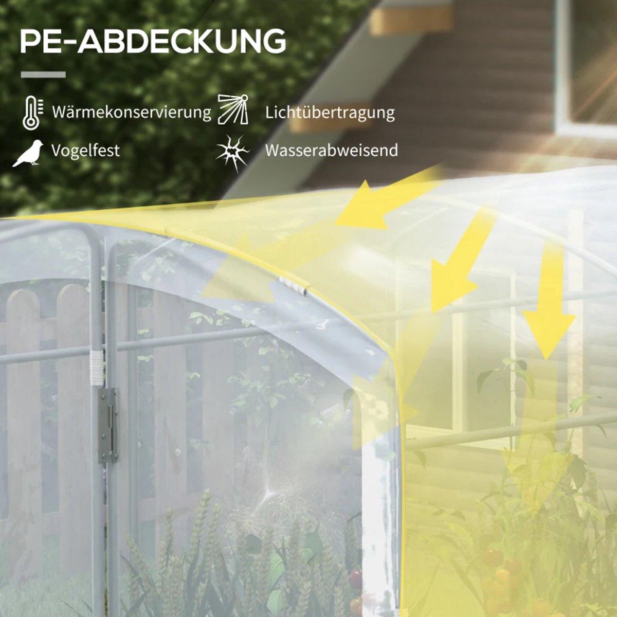 Polytunnelkas - Inloopmodel - Kas - Tunnelkas - Foliekas - Kweektunnel - Kweekkas - Kastunnel - Groentekas - Plantenhuis - Plantenteelt - Tomatenkas - voor Groenten, Bloemen, Planten - 300x200x200 cm – foto 7