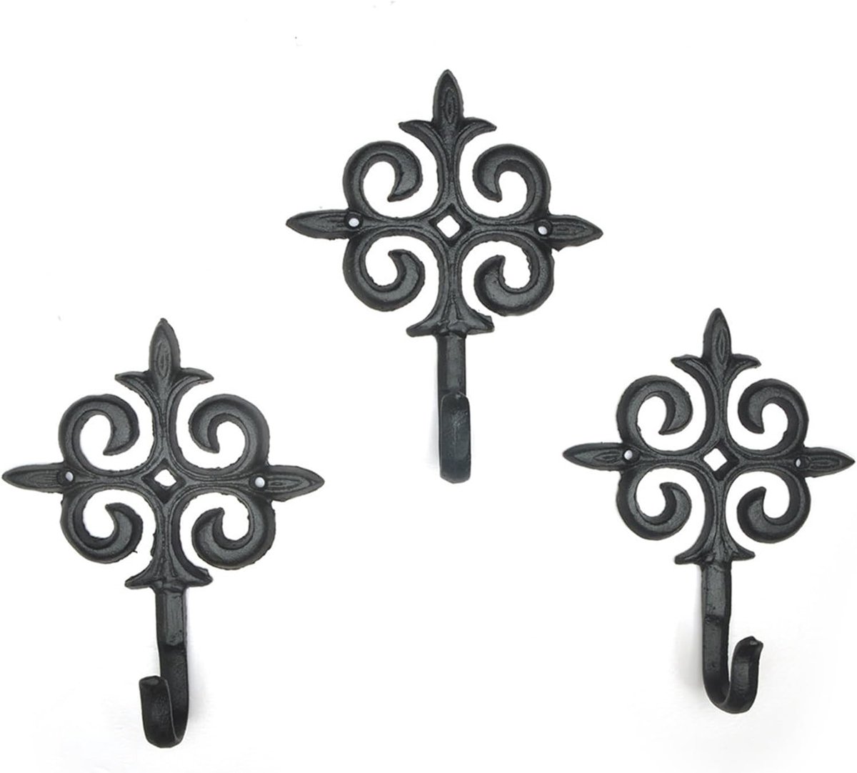 Ynkkvre - Kapstokhaak - Jashaak - Ophanghaak - Wandhaak - Retro Wandhaak Zwart - Weerbestendig Voor Binnen en Buiten - Met Schroeven - Voor Tuin, Balkon, Gang en Woonkamer