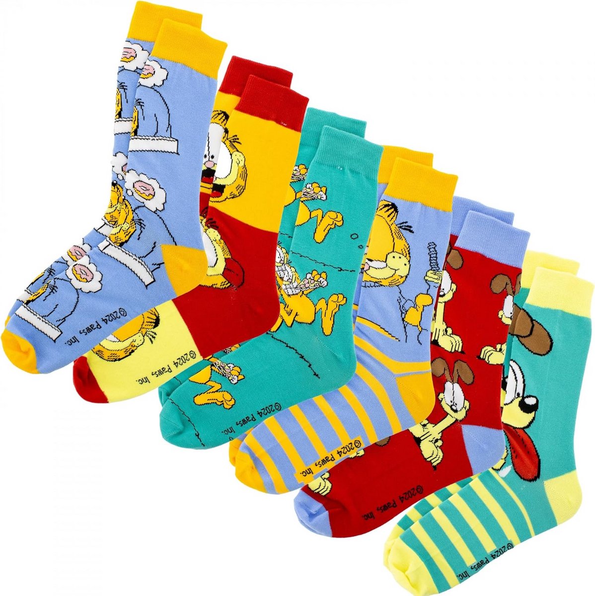 6 Paar Crew Sokken met Cartoon Print voor Heren en Dames