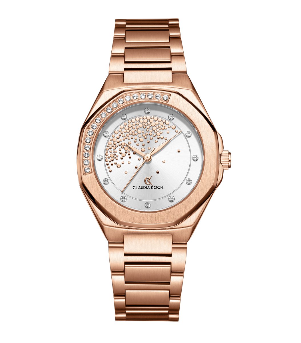CK Starlight - Rosegold with Silver Stone-Studded Dial - ClaudiaKoch Watches CK 4323