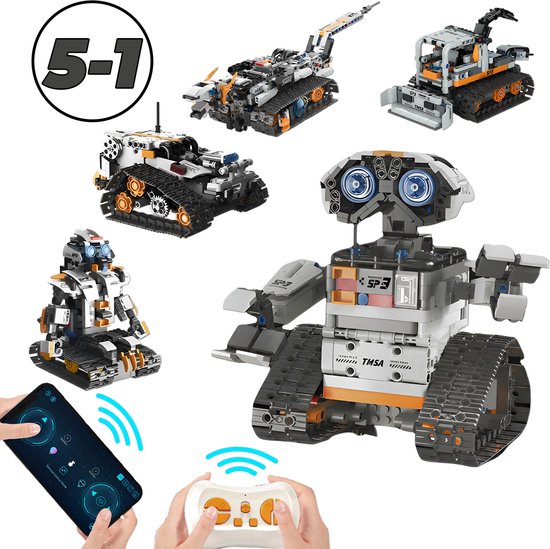 Qualitá® Robot Bouwpakket 5 in 1 – Educatief Speelgoed – Robot Speelgoed - Robot Bouwpakket - STEM speelgoed – Programmeren Voor Kinderen - Interactief Speelgoed – 688 Onderdelen – 8 Jaar