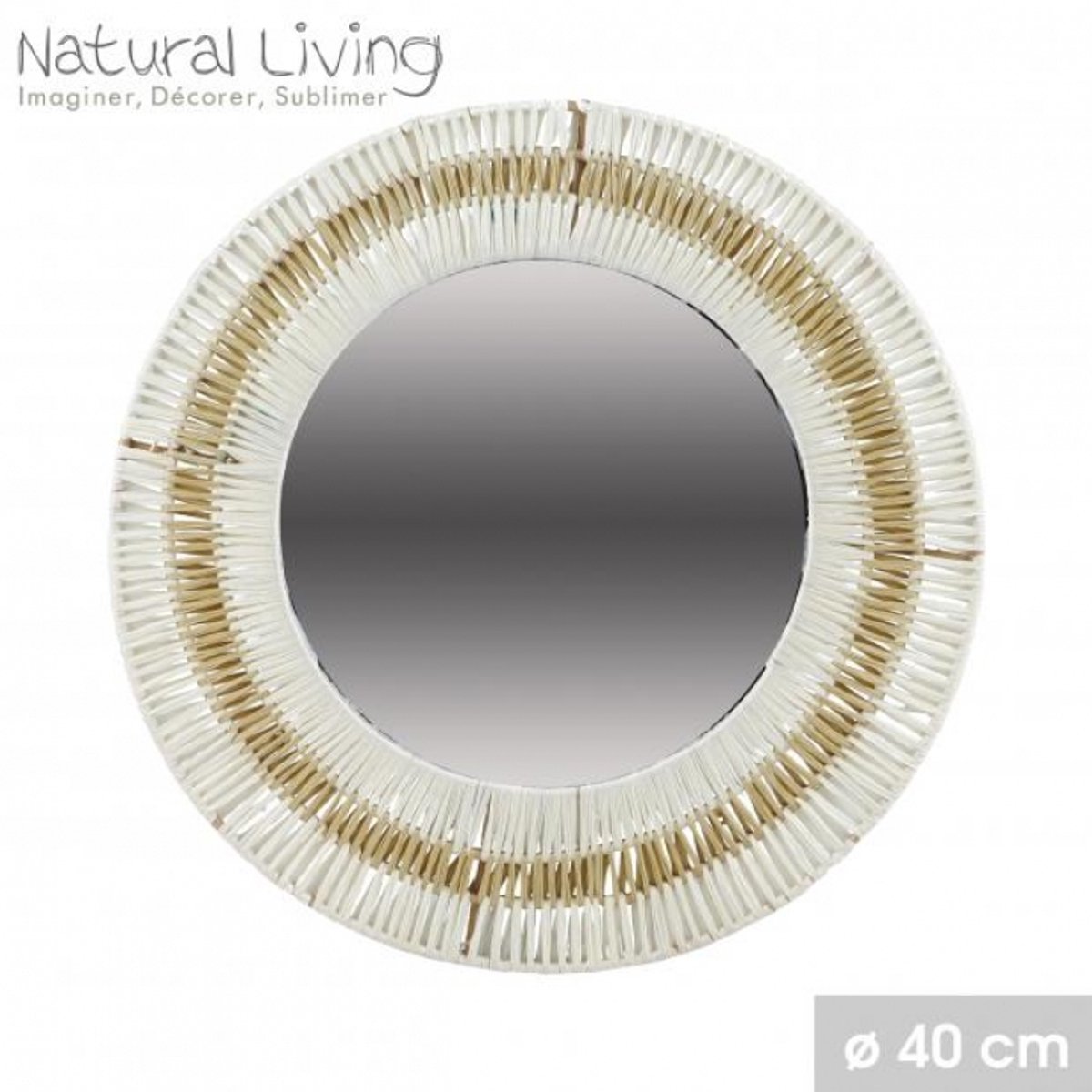 "NATURAL LIVING" Spiegel LUCIE van papieren touw Ø40 cm