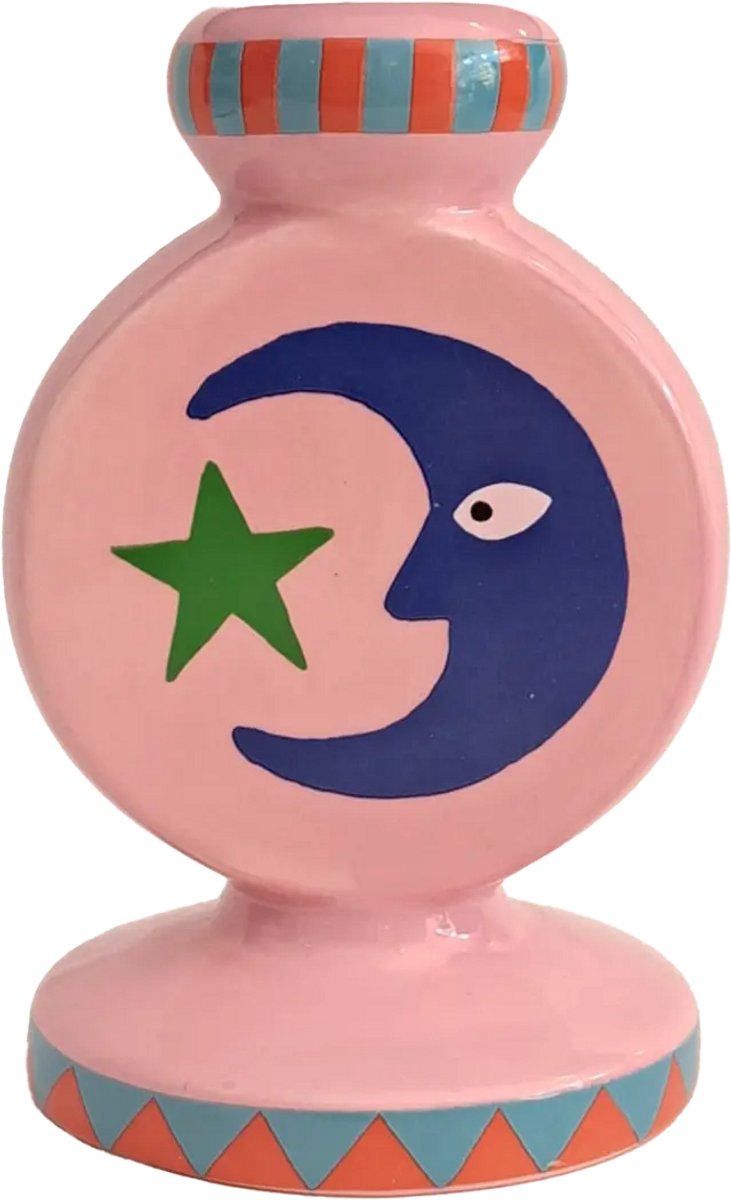 Kitsch Kitchen kandelaar Loteria La Luna pilaar Blauw
