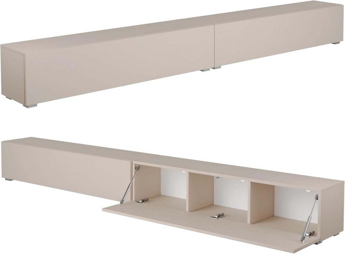 Moderne Lage TV Kast in Wit, Hangend of Staand, Diverse Maten