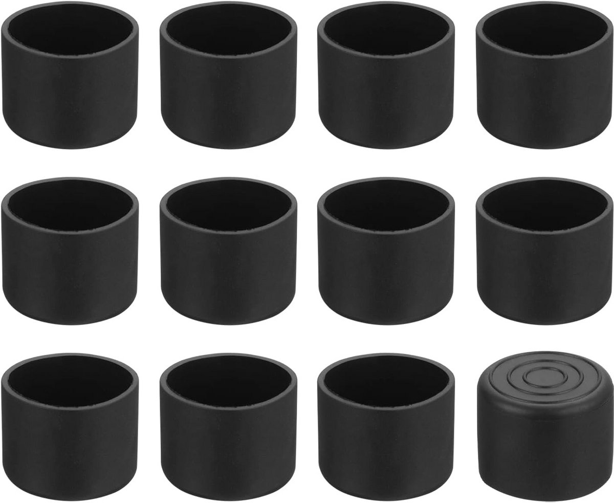 12x Zwarte PVC Afdekkappen voor Stoel- en Tafelpoten Ø 32 mm