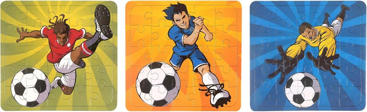 Set van 10 Mini Puzzels met Voetbalthema