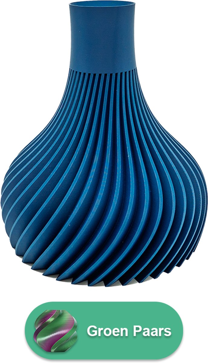 Lovora Virella moderne vaas – Decoratieve vaas - Groen / Paars - 3d geprinte vaas – geschikt voor droogbloemen - 20CM