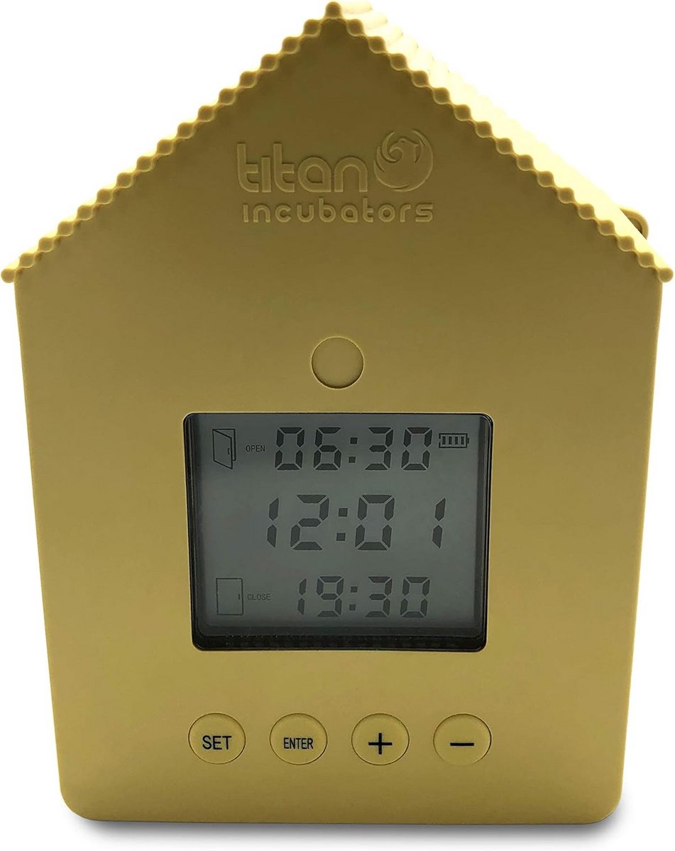 Automatische Kippenhok Deuropener - Timer Deuropener - Kippenhok Beveiligen - Geïntegreerd LCD Display - 76 cm - Zwart