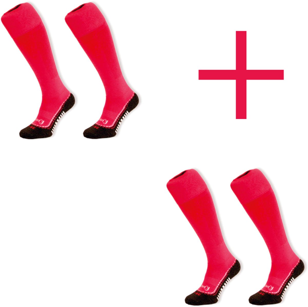 Hingly Lange Sportsokken, Hockeysokken, Voetbalsokken, 2-pack Hot Pink 41-44