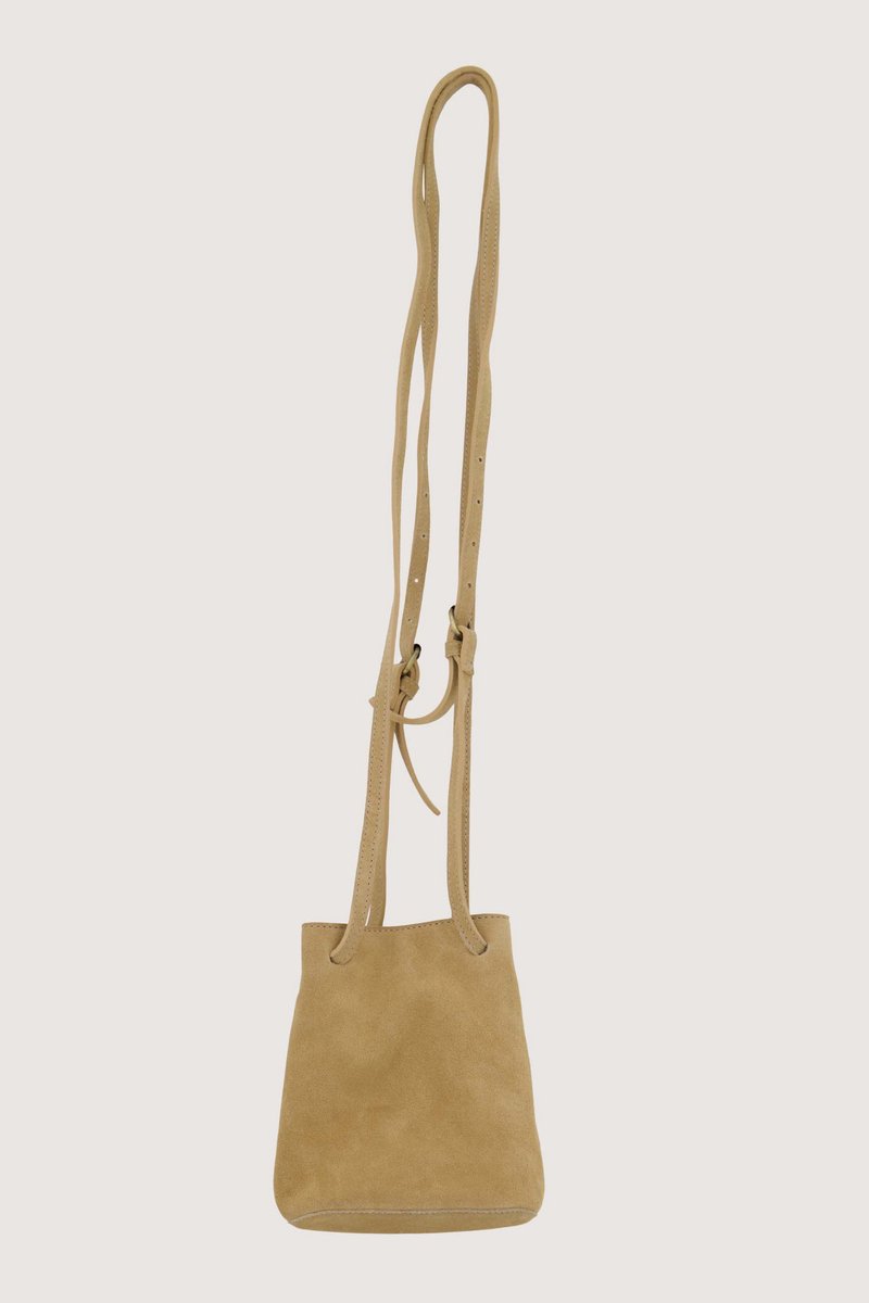 Zusss Suede Mini Tasje 100% Cow Leather Beige