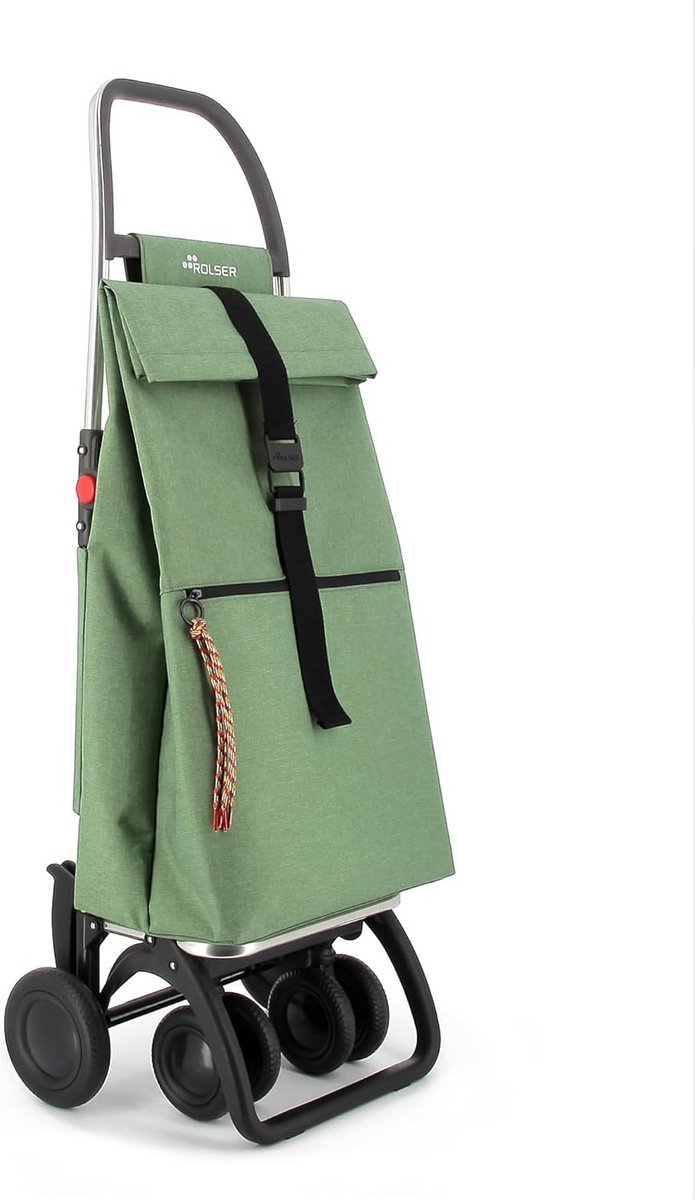 Opvouwbare boodschappentrolley met 4 zwenkwielen - Groen Aluminium Frame