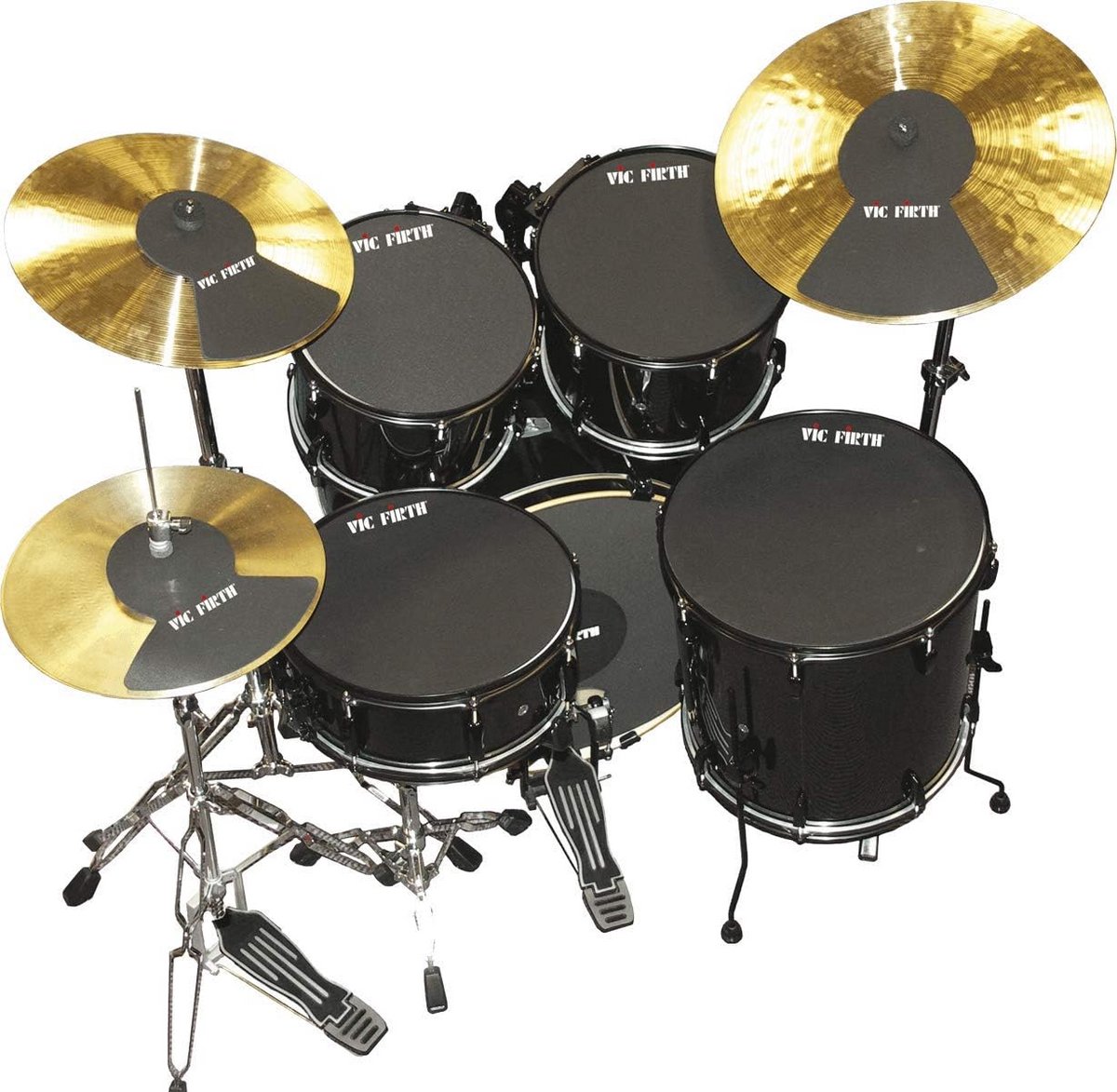 Drum Demp Pack 22 inch: Inclusief 10", 12", 14" (x2) Drumvellen en Hi-Hat & Cymbal Pads
