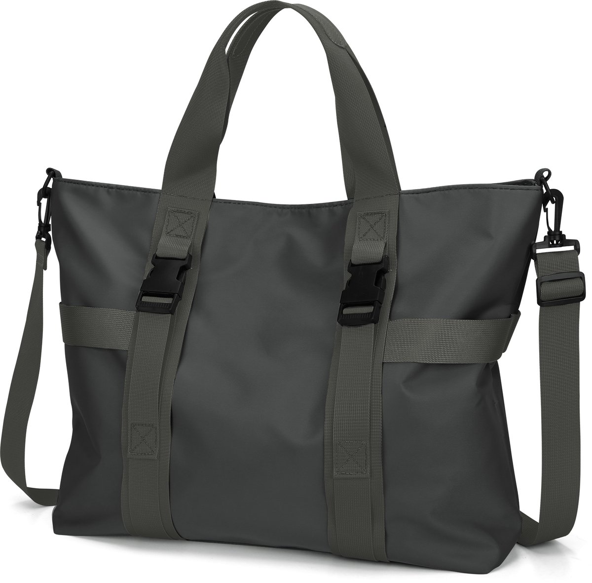 Eleganci® - Handtas - Shopper Tas Dames - Werktas & Schoudertas - Waterafstotend - A4 / Laptop - Verstelbare Schouderband - Grijs