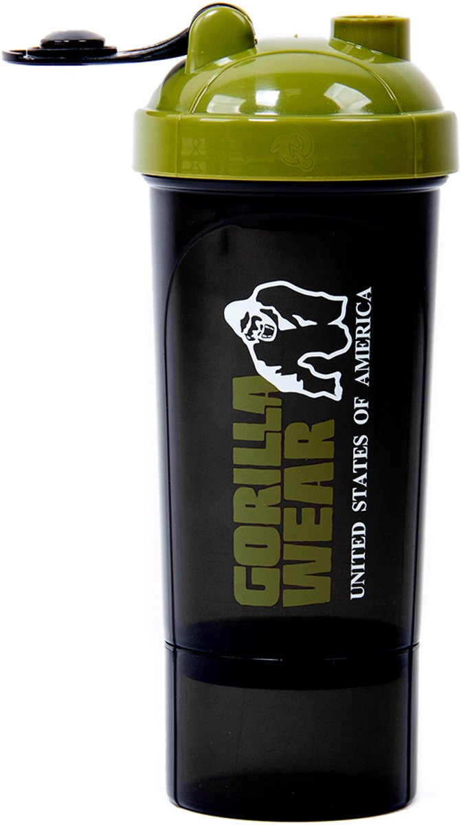 Gorilla Wear Compacte Shaker - Zwart/Legergroen - 500ml — afbeelding 4