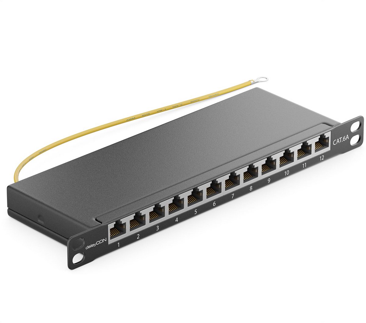 Patchpaneel CAT6a 12-Poorts Desktop/Rackmontage 10 Inch Afgeschermd RJ45