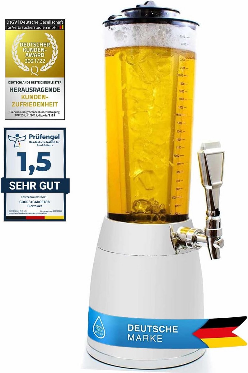 Biertoren 4 Liter met Geïntegreerde IJskoeling - Chroom