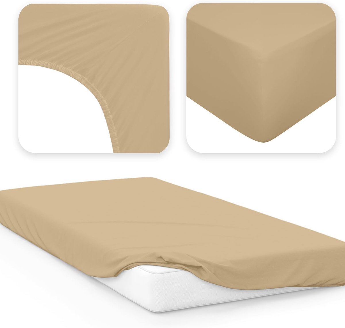 Hoeslaken 140x200 cm Jersey Katoen Antraciet – Elastisch Hoeslaken voor Matras tot 25 cm – Ademend & Kreukvrij – Oeko-Tex – Pauwhome