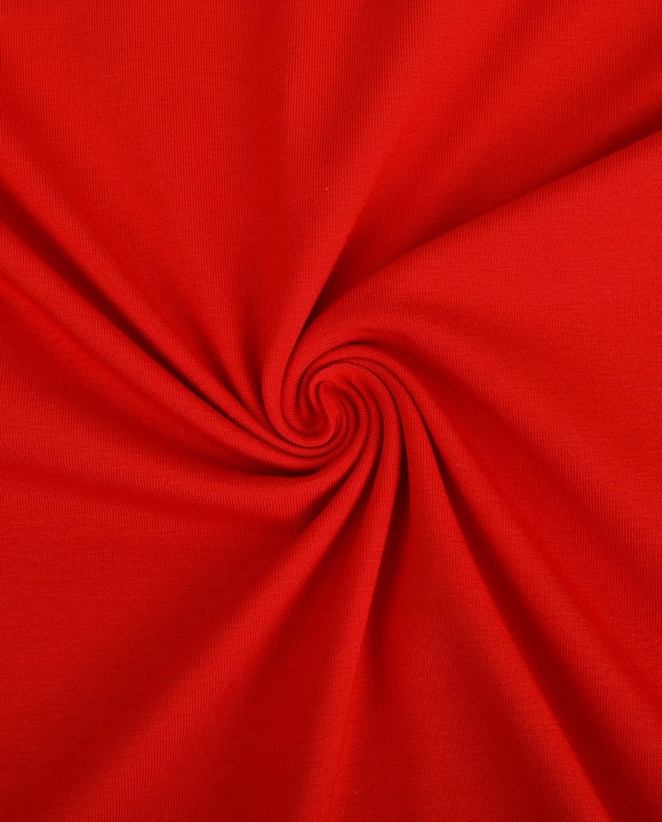 Tricot / Jersey Stof Uni per Meter – Rood – Rekbaar & Zacht – Comfortabele Kledingstof – Voor Shirts, Jurken & Leggings