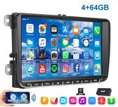 ESSGOO CarPlay Autoradio geschikt voor Volkswagen Golf 5 Touran Passat B6 Golf 5 6 Touran EOS - Apply Carplay & Android Auto - 4GB + 64GB - Bluetooth & Wifi Mirrorlink - Navigatiesysteem -Multimedia - FM RDS - 9 Inch - Achteruitrijcamera & DAB+