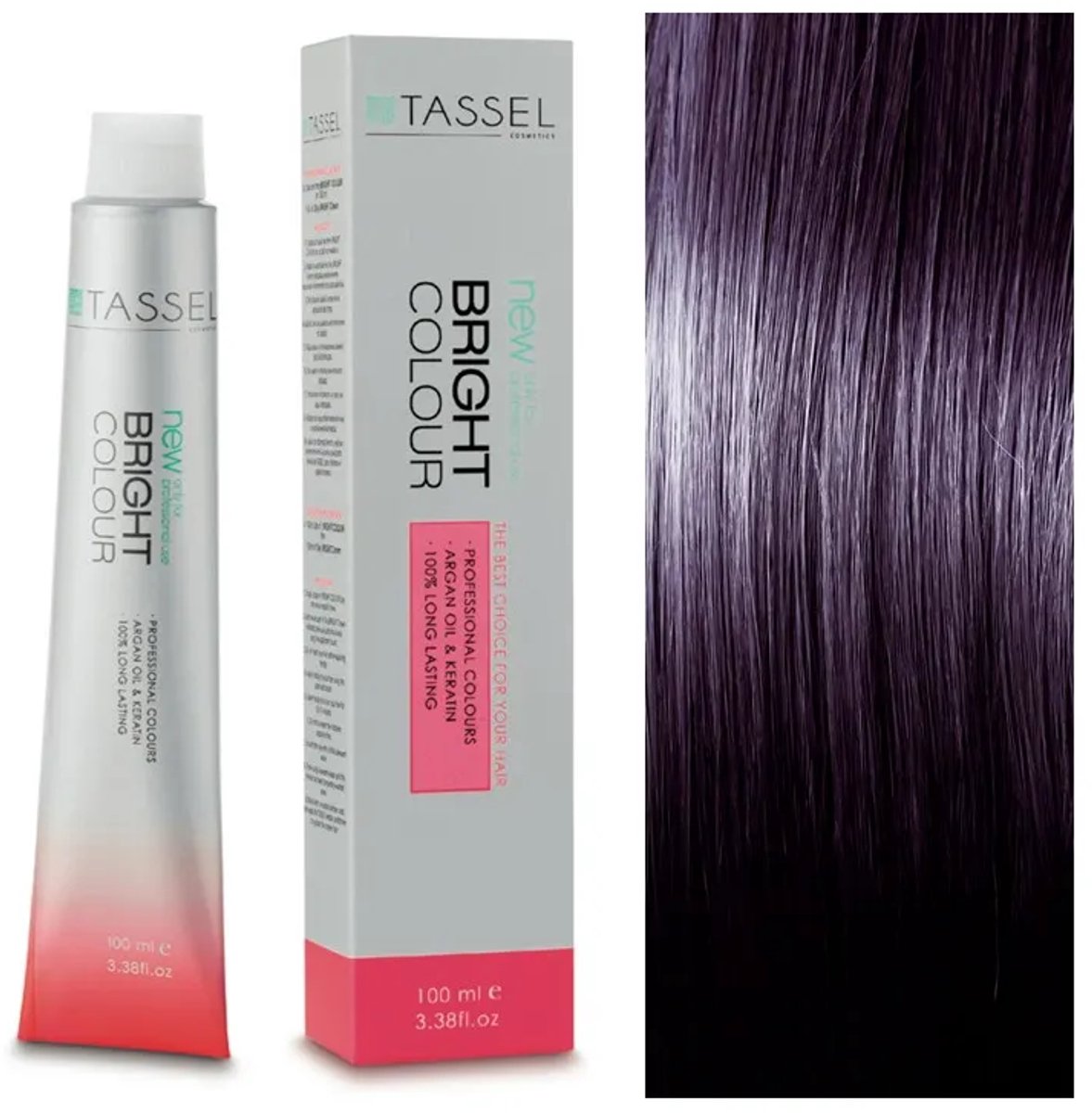 Tassel Haarkleurmiddel nr. 1.20 Braam - met arganolie en keratine - 100 ml