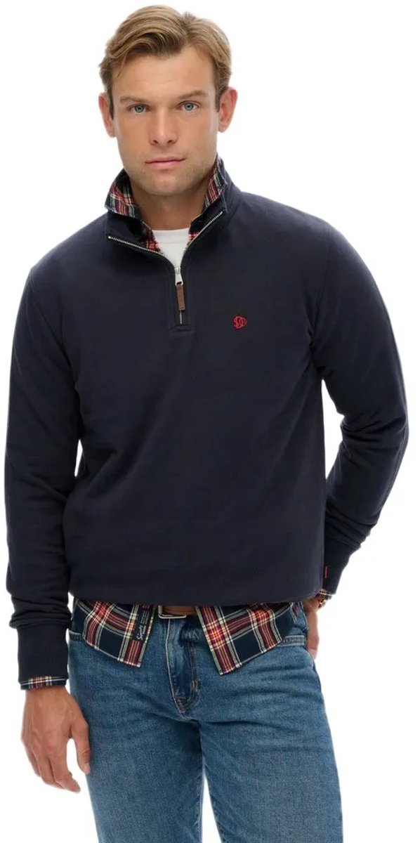 Superdry Preppy Half Rits Trui XL Man Marineblauw
